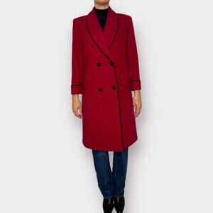 80s‎ Jo-D Red Wool Overcoat